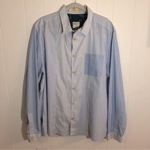 Ted Baker London Blue/White Organic Cotton Shirt Size 7 XXL